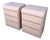 Postmodern Pink Gloss Laminate Waterfall Nightstands - A Pair For Sale