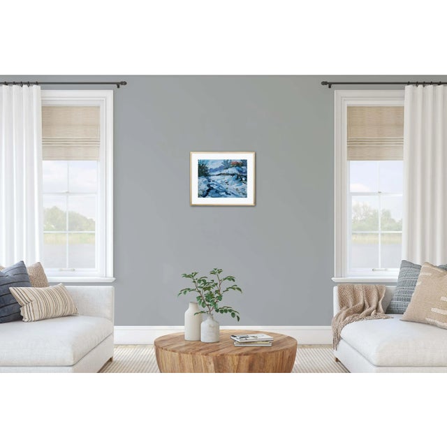 2020s Winter Along the Creek, Contemporary Landscape Oil Painting For Sale - Image 5 of 8