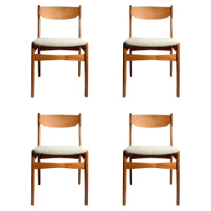 Vintage Danish Modern Erik Buch Style Teak Dining Chairs - Set of 4