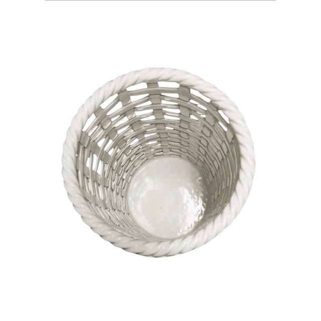 It's The Season For Entertaining . . . Are You Ready? For your consideration. . . A vintage hand-made white ceramic woven...