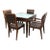 Extendable Glass-Inset Dining Table + Four Chairs, Set of Five For Sale
