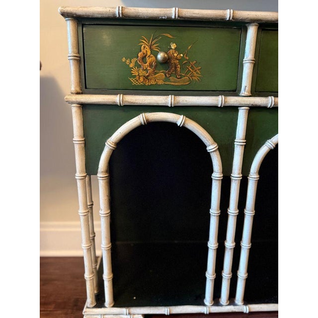 Chapman Manufacturing Company Two Piece English Chinoiserie Wall Shelf and Console For Sale - Image 4 of 7