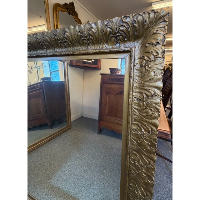 Gilded Acanthus Leaf Mirror, Gesso Carved, Wall Mirror, Circa 1980 For Sale - Image 4 of 9