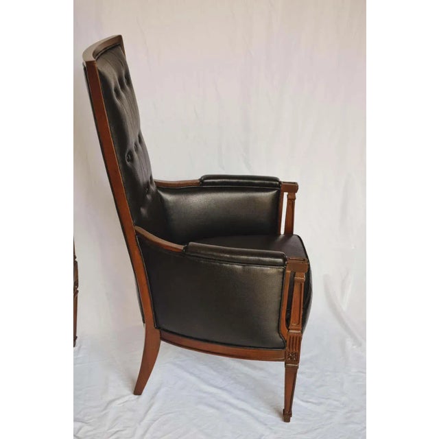 Mid Century Modern Hollywood Regency High Back Armchairs - a Pair For Sale - Image 6 of 13