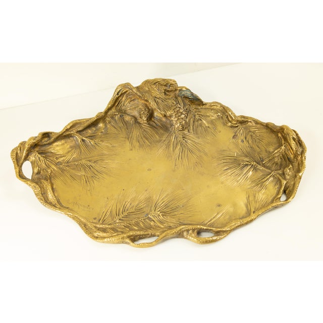 We are selling this Art Nouveau bronze tray by Albert Marionnet (French, 1854-1910), signed A. Marionnet. The decoration...