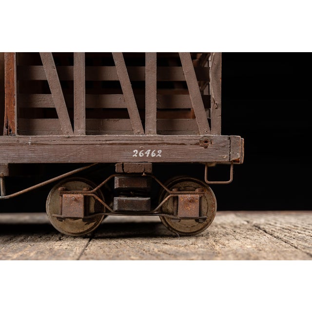 Antique Handmade Pennsylvania Railroad Stock Car Model For Sale - Image 11 of 13