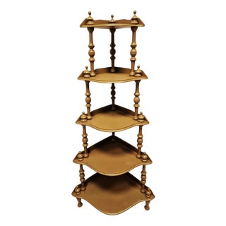 Large Napoleon III Turned Wood Corner Shelf, 1920s For Sale