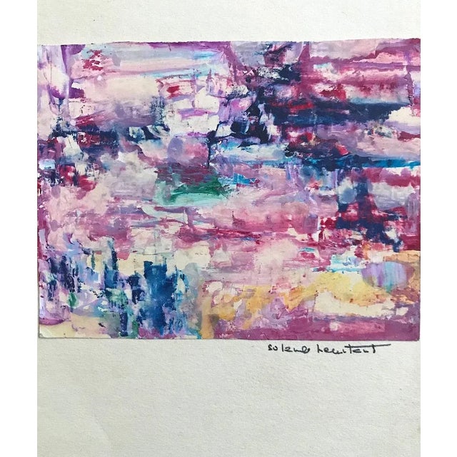 Composition in Pink and Violet, Original Drawing, Mid-20th Century For Sale - Image 3 of 3