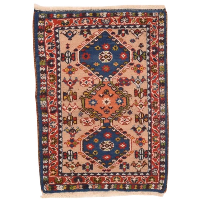1950s Persian Yalameh Rug-1′11″ × 3′ For Sale
