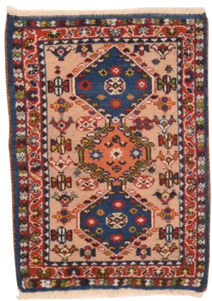 1950s Persian Yalameh Rug-1′11″ × 3′