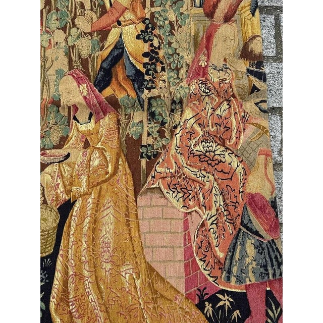 Vintage French Screen Printed by Hand Tapestry Vendanges Museum Design, 1970s For Sale - Image 11 of 18