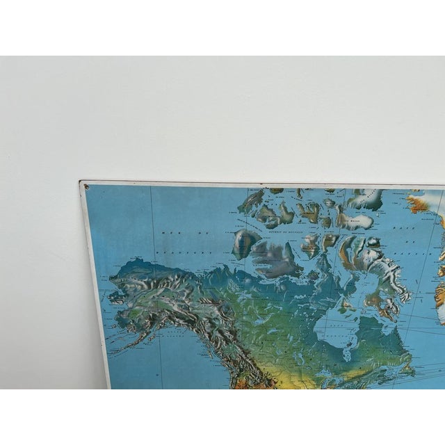 Blue Former Air France Planisphere by Permalux, 1970s For Sale - Image 8 of 15