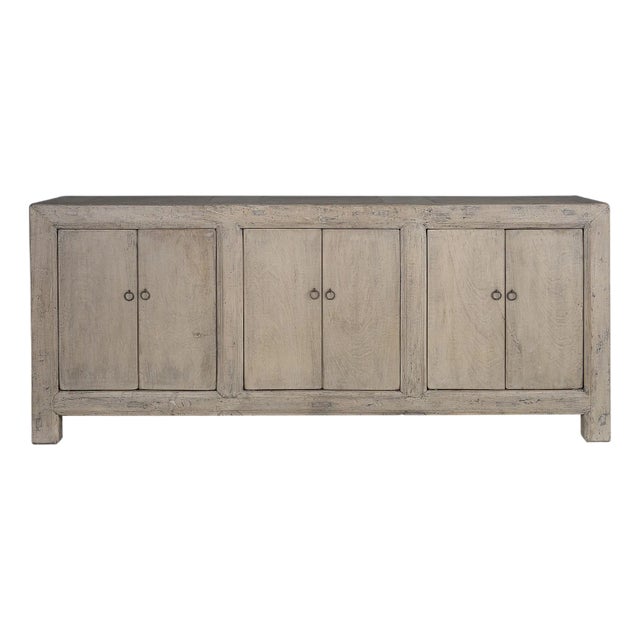 Natural Elm Server Original Patina With Six Doors For Sale