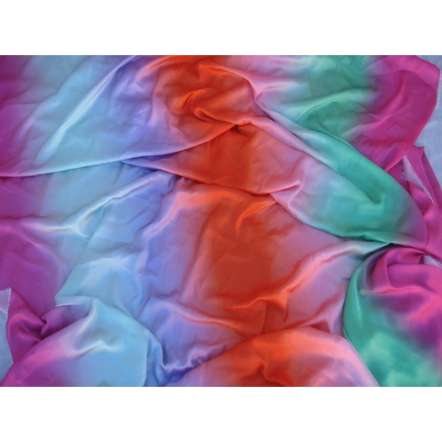 Textile 1970s Italian Textile Como Silk Fabric Rainbow - 9 Yards For Sale - Image 7 of 13