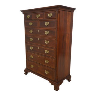 Stickley Mahogany Chippendale High Chest of Drawers For Sale
