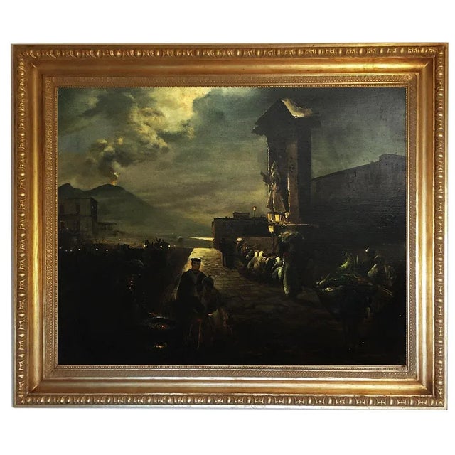 Naples - Ettore Ferrante Italia 2002 - Oil on canvas cm.80x100. Gold leaf gilded wooden frane available on request. The...