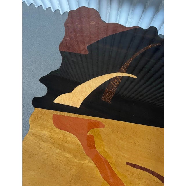 Contemporary Coffee Table Sculptural Masterpiece in Wood Inlay by Carlo Malnati, 1980s For Sale - Image 3 of 8