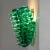 Large Green Murano Glass Wall Lamps with Spikes and Gold Finish Frames, 1990s, Set of 2 For Sale - Image 4 of 12