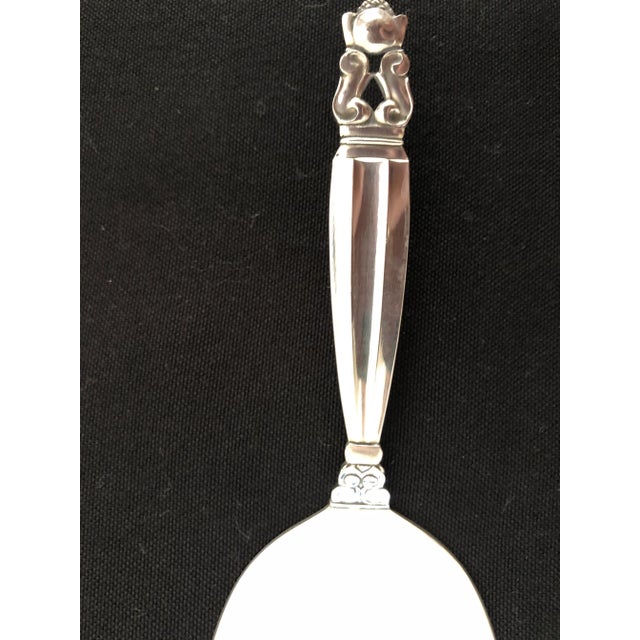Metal Georg Jensen Acorn Sterling Pastry Server Denmark For Sale - Image 7 of 10