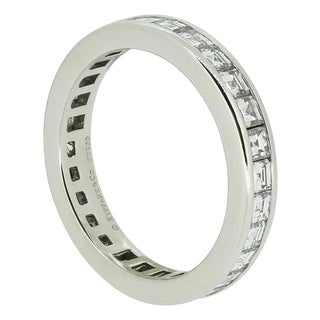 Late 20th Century Tiffany & Co Platinum Diamond Eternity Band, Size 5 For Sale