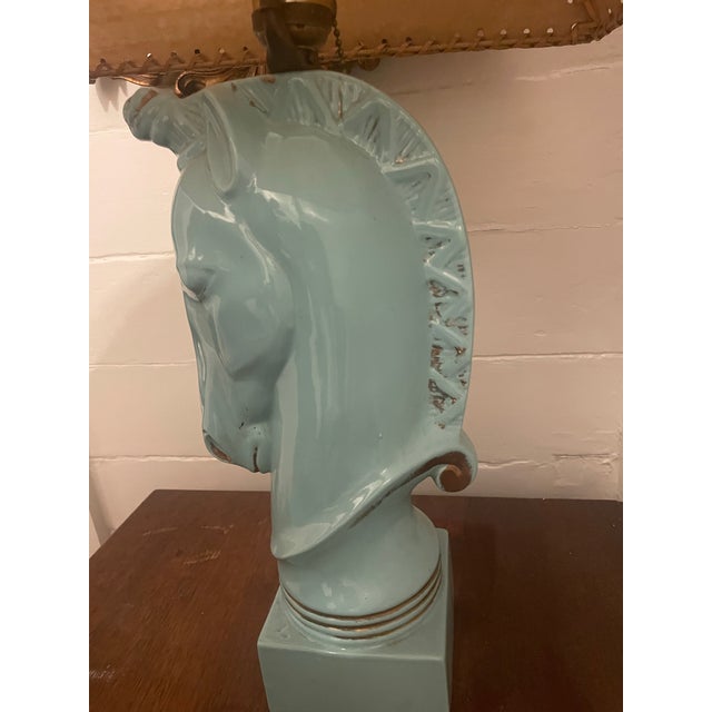 1950’s Turquoise Blue Howell Ceramic Horse Lamp For Sale - Image 12 of 12