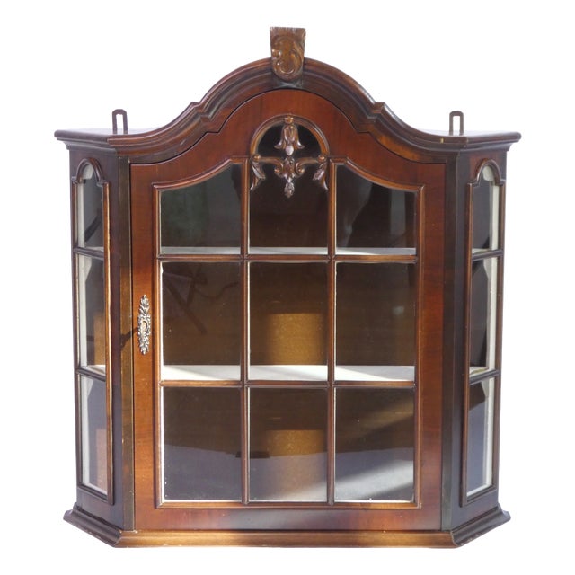 Large Vintage Wooden Wall Display with Ornament, 1960s For Sale