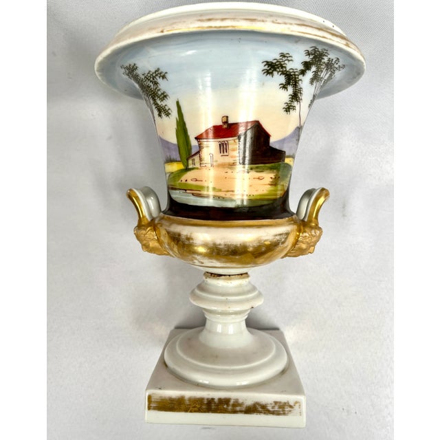 Antique Mid 1800s Old Paris Hand Painted Urns - a Pair For Sale - Image 9 of 13