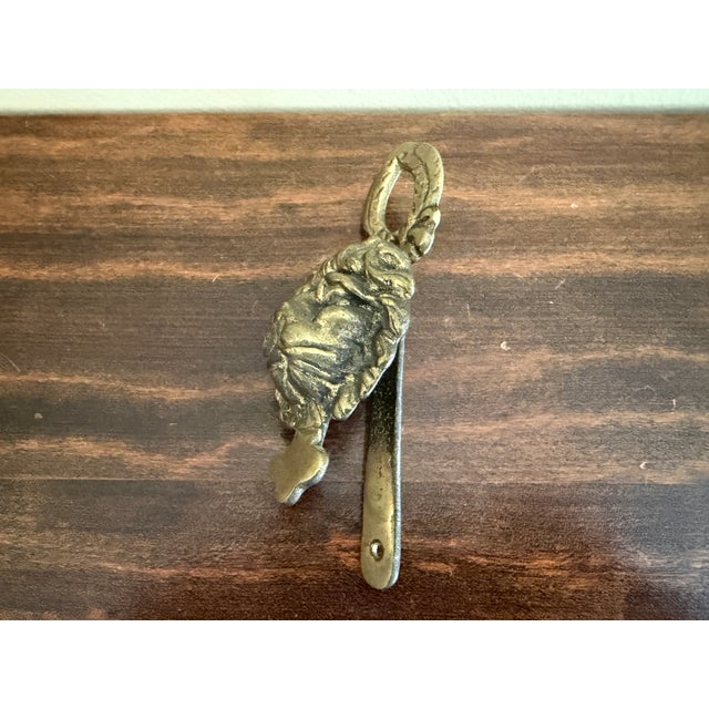 Brass Circa 1930s English Cast Brass Lion Head Door Knocker For Sale - Image 8 of 9