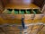 Rare Two Piece Mid-Century Vintage Mahogany Hutch With Green Leather Gold Embossed Desk: This rare, gorgeous two piece...