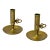 Signed Antique Brass Adjustable Height Push-Up Candleholders- A Pair For Sale