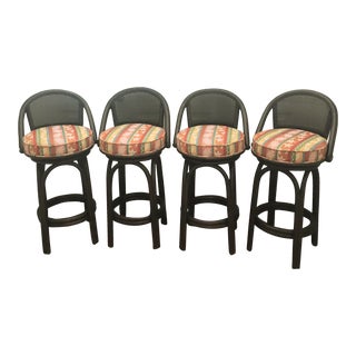 Ficks Reed Swivel Bar Stools - Set of 4 For Sale