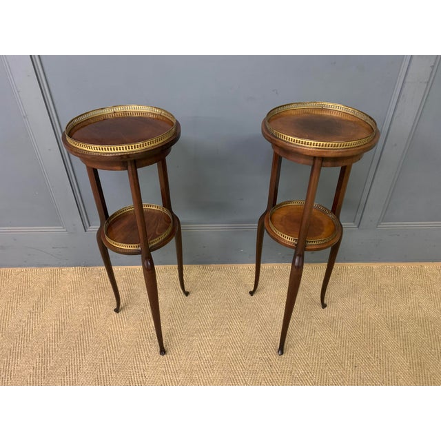 Wood Mahogany Stands, 1910, Set of 2 For Sale - Image 7 of 8