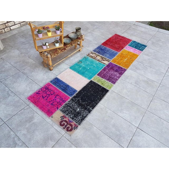 Textile Oushak Vintage Wool Runner For Sale - Image 7 of 10