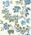 The House of Scalamandré Kew Gardens Warp Print Fabric, Blues on Ivory For Sale