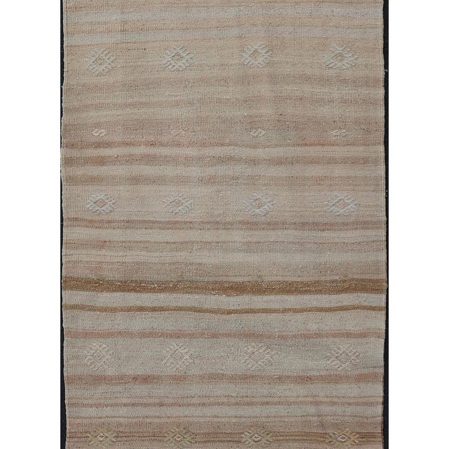 Turkish Vintage Kilim Stripe Runner in Earth Tones 2'5" X6'4" For Sale In Atlanta - Image 6 of 17