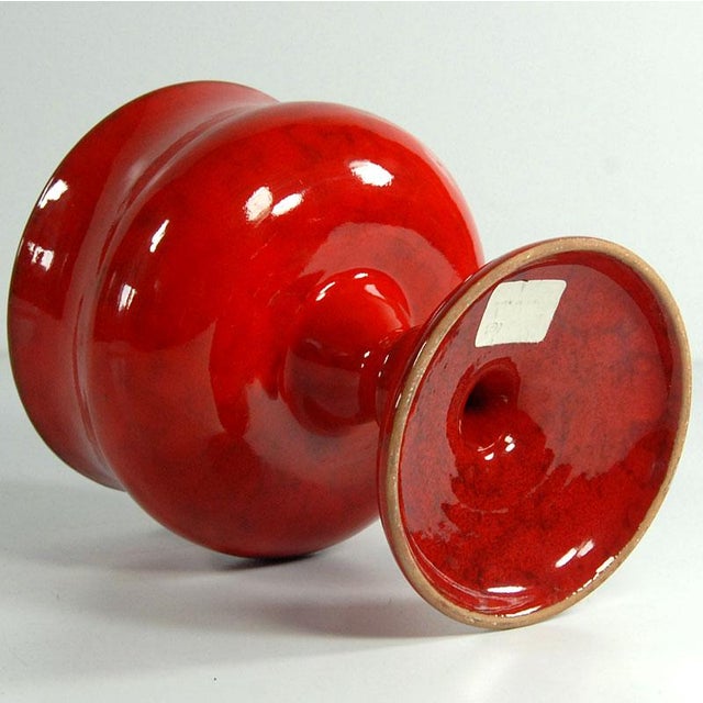 Italian Red Glazed Ceramic Vase from Italica Ars, 1970s For Sale - Image 6 of 8