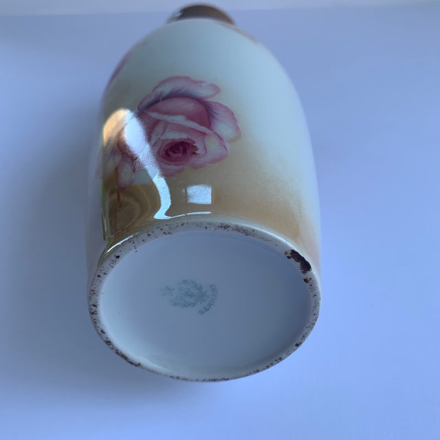 Vase Pink Rose Lusterware For Sale - Image 4 of 5