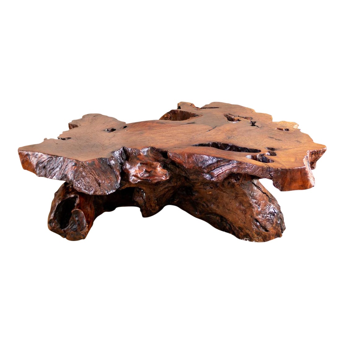 Burl Wood Coffee Table Live Edge Redwood Slab Chairish