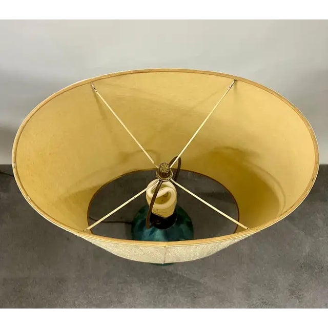 Mid-Century Modern Green Malachite Teardrop Design Table Lamp W Custom Shade For Sale - Image 15 of 16
