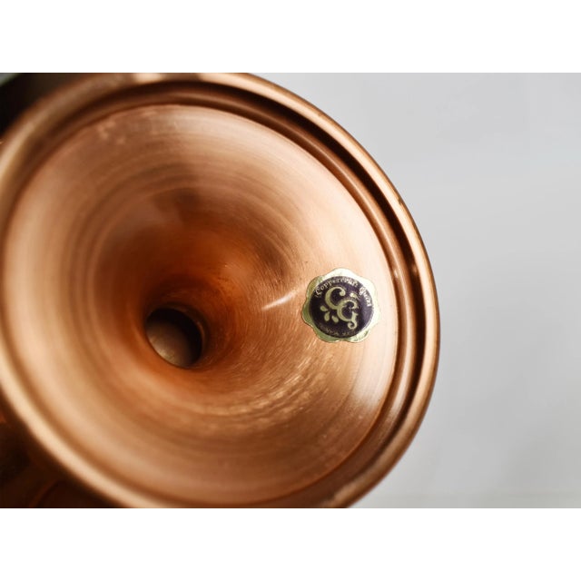 Vintage 1960s Coppercraft Guild Taunton Mass Oval Pedestal Copper Dishes - Set of 3 For Sale - Image 12 of 13