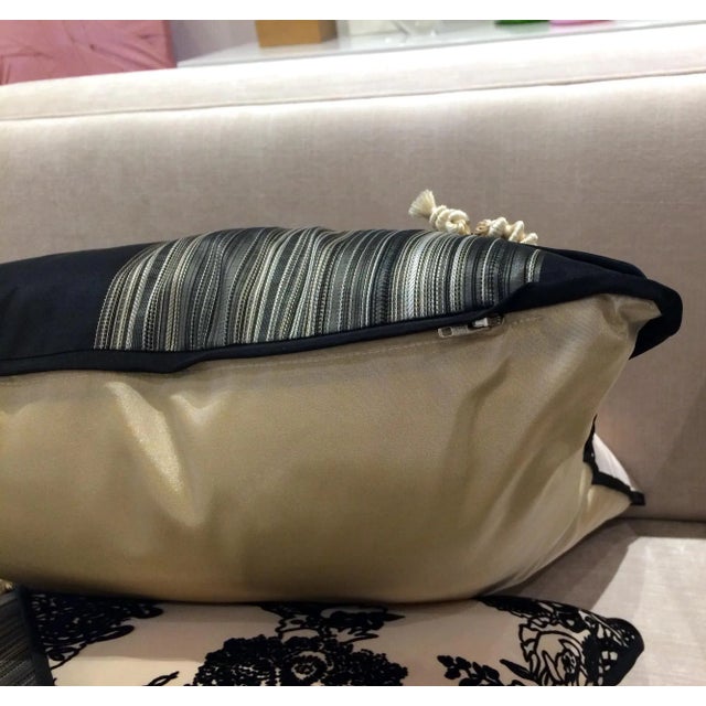 DWM | MALOOS Contemporary Dia Noire Flocked Pillows - a Pair For Sale In San Francisco - Image 6 of 13