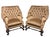 Tufted Inside Back Wing Chair, with Round Arms, Self-welt Upholstery Detail with Loose Seat Cushion - Walnut Wood Legs....