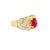 Contemporary 1.81 Carat Ruby Diamond 18k Yellow Gold Ring, Gia Certified Size 5.75 For Sale - Image 3 of 6
