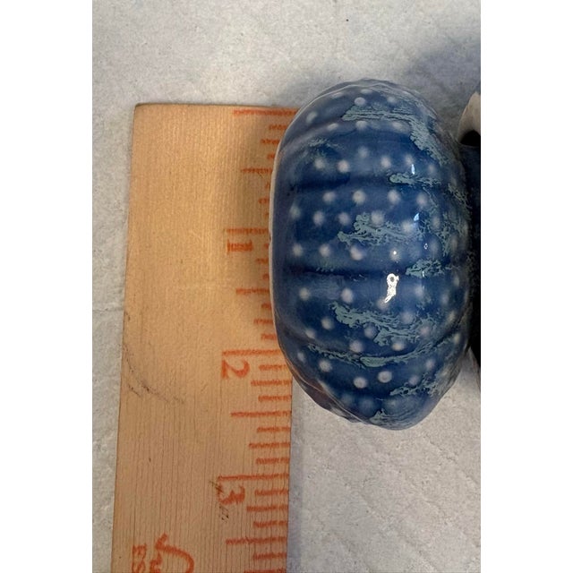 Ceramic Vintage Blue Glazed Studio Pottery Stacked Ceramic Wind Bell Hanging Sculpture For Sale - Image 7 of 8