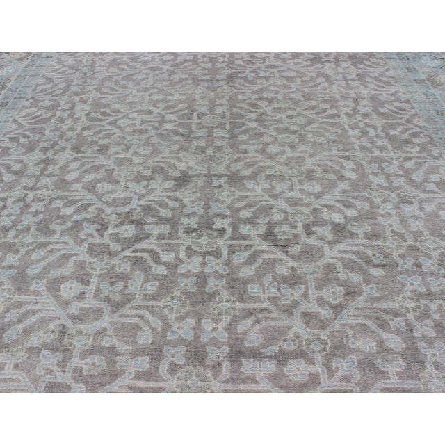 2020s Modern Hand-Knotted Khotan Rug in With All-Over Sub-Geometric Design For Sale - Image 5 of 10