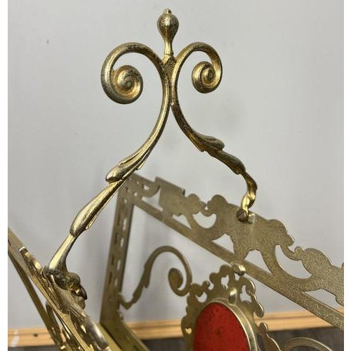 Gold Vintage French Newspaper Rack in Brass For Sale - Image 8 of 15