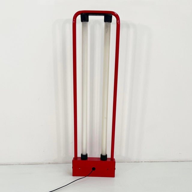 Medium Red Double Neon Lamp by Gian N. Gigante for Zerbetto, 1980s For Sale - Image 4 of 8