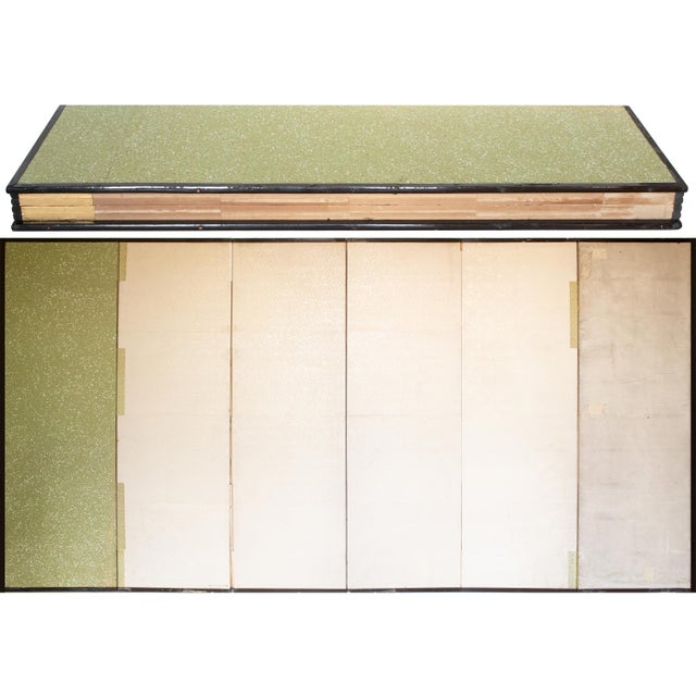 Large Taisho Japanese Byobu Screen "Sparrow and the Plum Tree" by Ryosetsu Kobe For Sale - Image 17 of 18