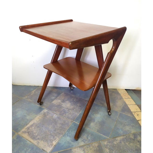 Vintage TV Stand on Wheels by De Baggis, 1950s For Sale - Image 9 of 9