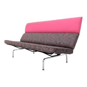 Charles Eames Herman Miller Mid Century Modern Multi Color Compact Sofa Loveseat